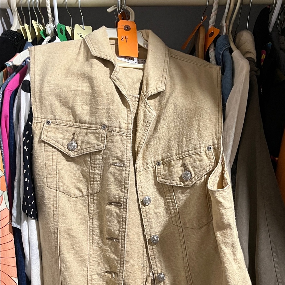 Vintage Smart Set Utility Vest - Sleeveless Button-Front Top - Size M